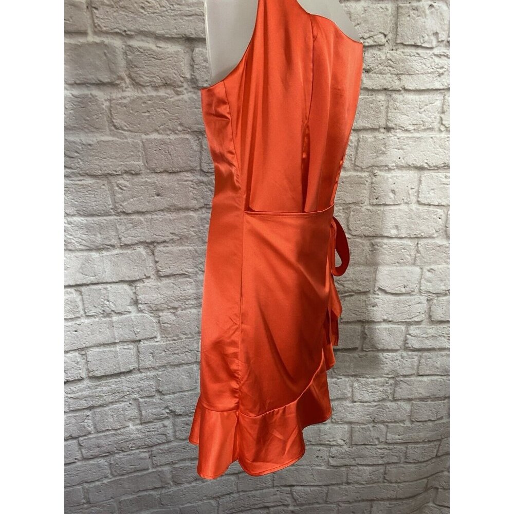 PRINCESS POLLY Bright Colorful Satin Mini Wrap Dress 8 Sexy Coquette Party 9868 - Picture 5 of 11